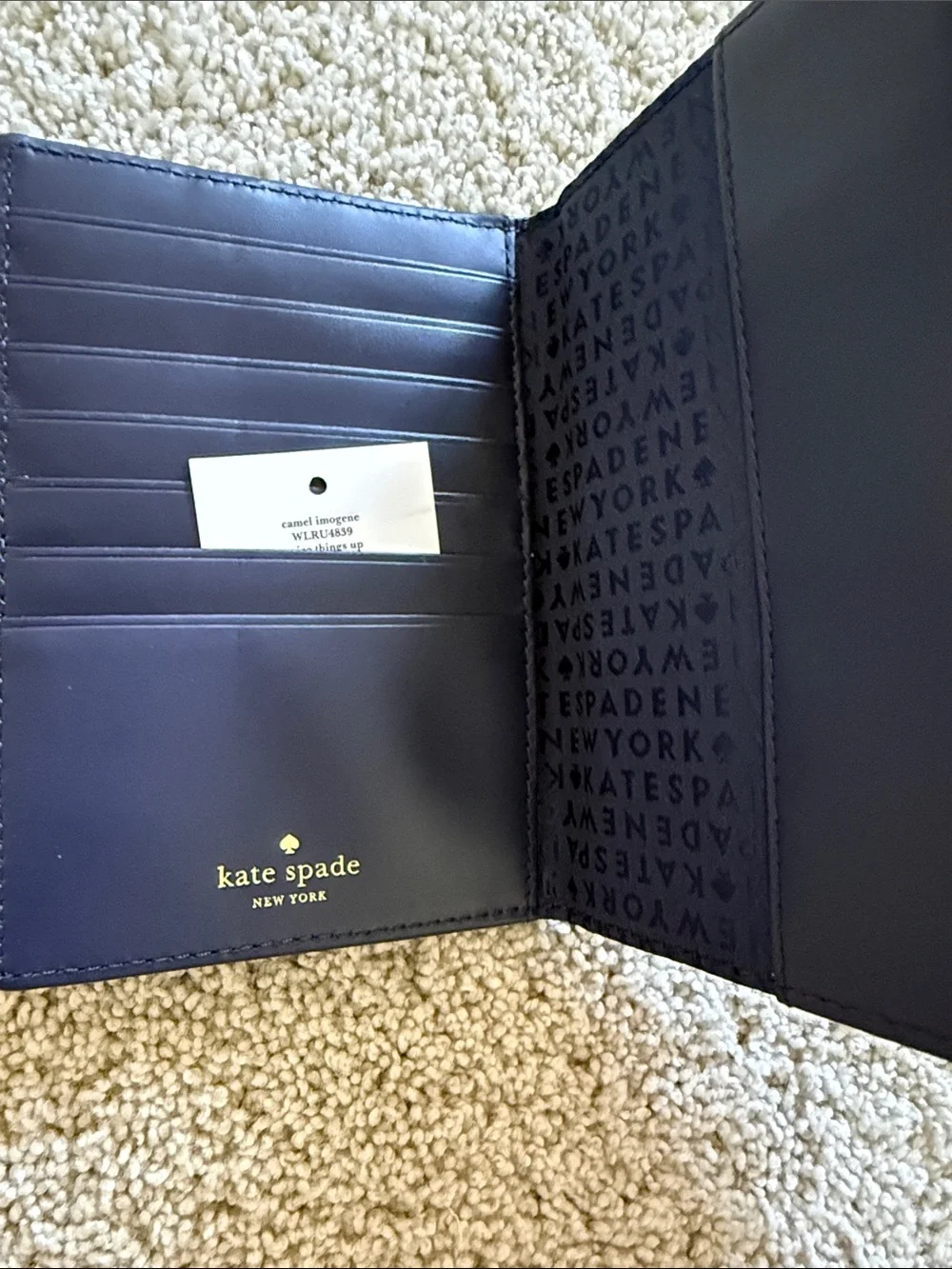 kate spade New York Navy Camel Passport Cover - Picture 9 of 10